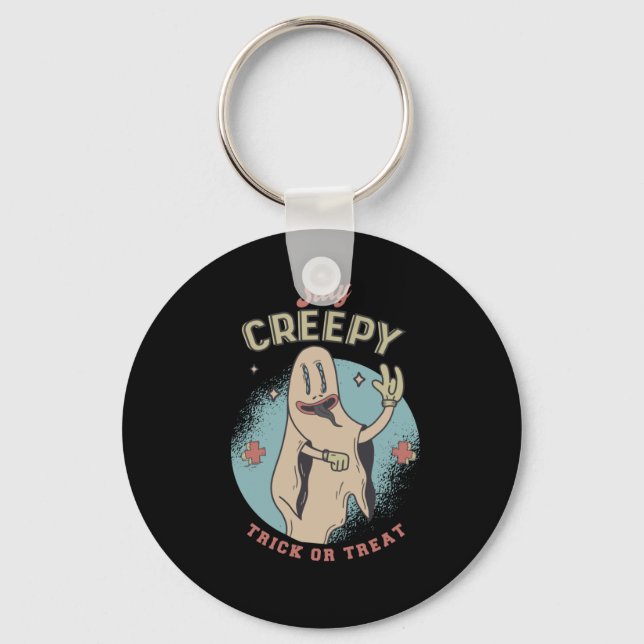 Halloween Ghost Saying Design Keychain (Front)