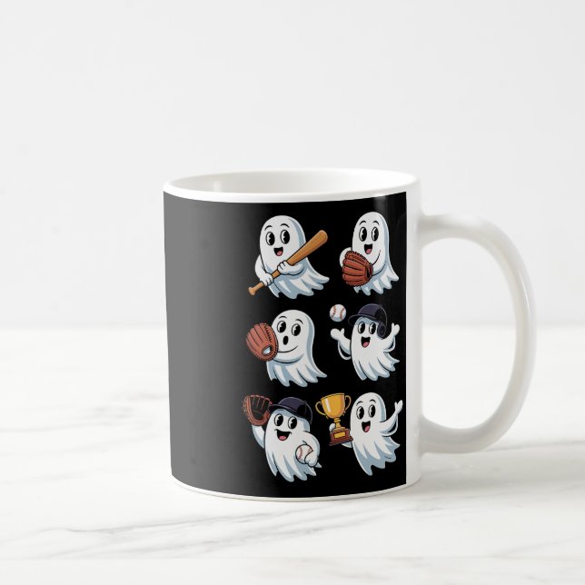 Halloween Ghost Sell Softll Pitcher Catcher  Coffee Mug (Right)