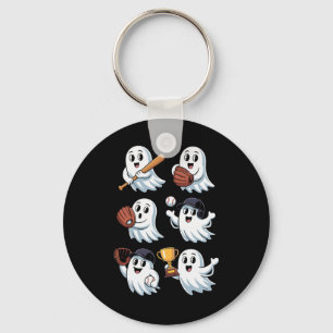 Halloween Ghost Sell Softll Pitcher Catcher Keychain