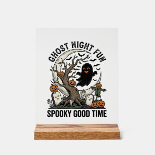 Halloween Ghost Shirt Vintage Graveyard Fun Design Acrylic Sign