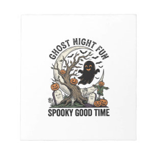 Halloween Ghost Shirt Vintage Graveyard Fun Design Notepad