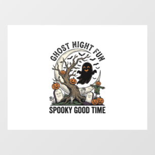 Halloween Ghost Shirt Vintage Graveyard Fun Design Window Cling
