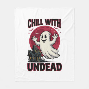Halloween Ghost Shirt Vintage Haunted Zombie Desig Fleece Blanket