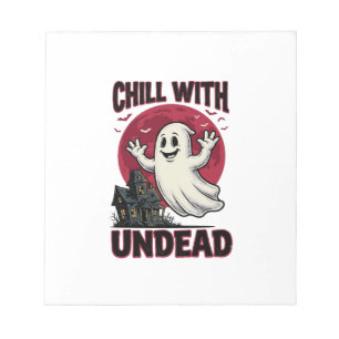 Halloween Ghost Shirt Vintage Haunted Zombie Desig Notepad