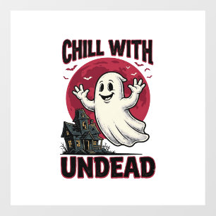 Halloween Ghost Shirt Vintage Haunted Zombie Desig Window Cling