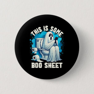Halloween Ghost Sitting On A Toilet This Is Some B 2 Inch Round Button