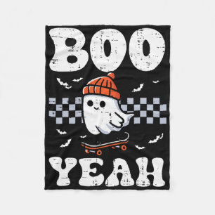 Halloween Ghost Skateboard Boo Yeah Costume Boys K Fleece Blanket