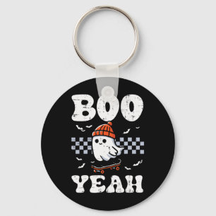 Halloween Ghost Skateboard Boo Yeah Costume Boys K Keychain
