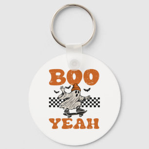 Halloween Ghost Skateboard Boo Yeah Costume Boys K Keychain