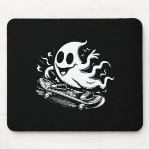 Halloween Ghost Skateboard Skateboarding Halloween Mouse Pad