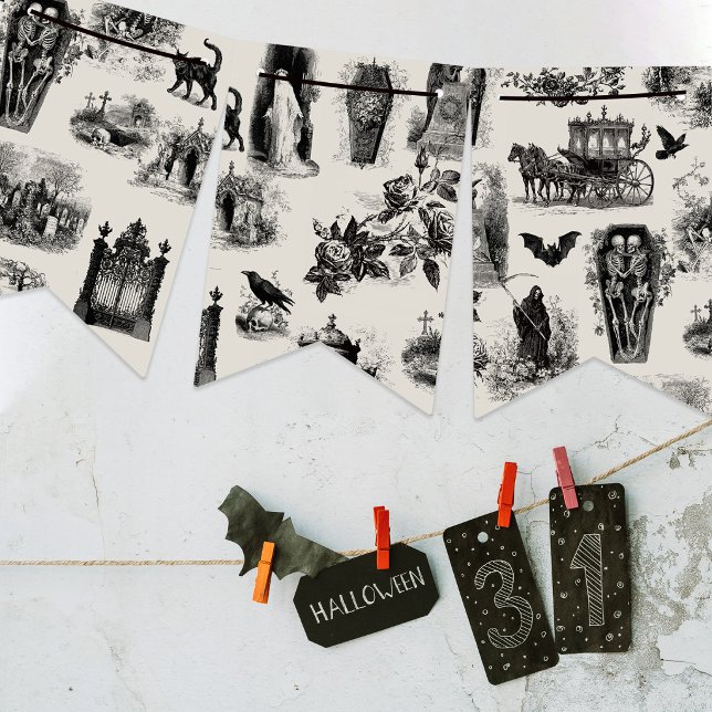 Halloween Ghost Skeleton Ghoul Toile  Bunting Flags (Creator Uploaded)