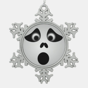 HALLOWEEN GHOST SNOWFLAKE PEWTER CHRISTMAS ORNAMENT