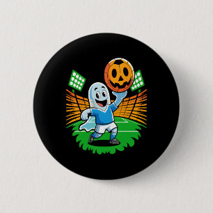 Halloween Ghost Soccer Player 2 Inch Round Button