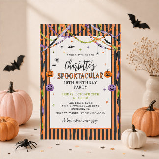  Halloween Ghost Spooktacular Birthday Invitation