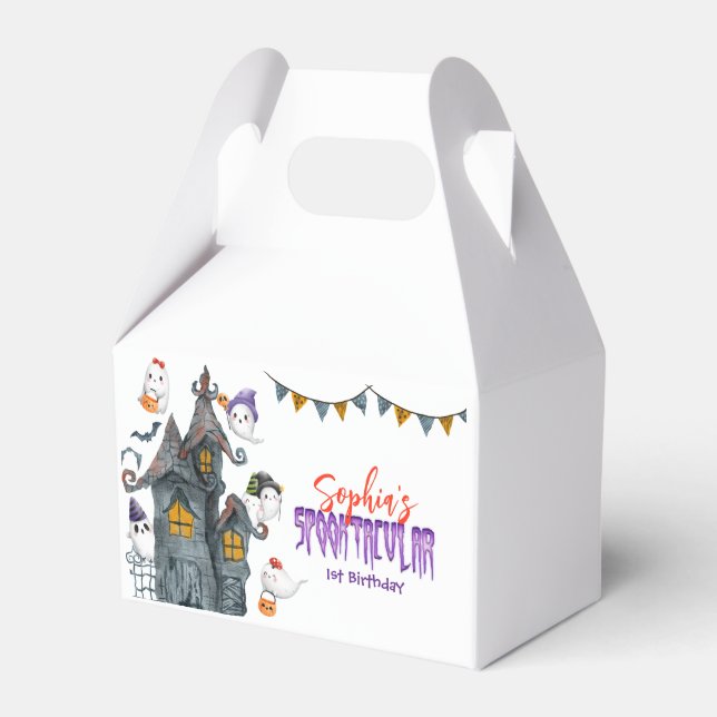 Halloween Ghost Spooktacular Birthday Party Favor Box (Front Side)