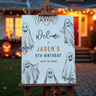 Halloween Ghost Spooktacular Birthday Welcome Sign