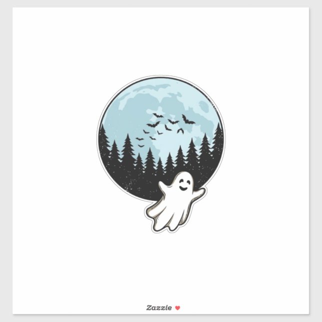 Halloween Ghost Spooky Forest Moon Vintage_1 (Sheet)