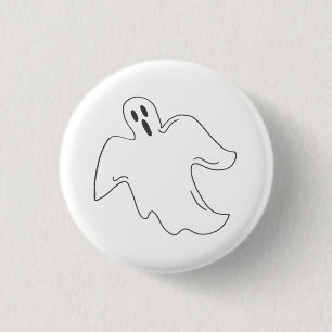 Halloween Ghost Spooky Haunted House Boo 1 Inch Round Button