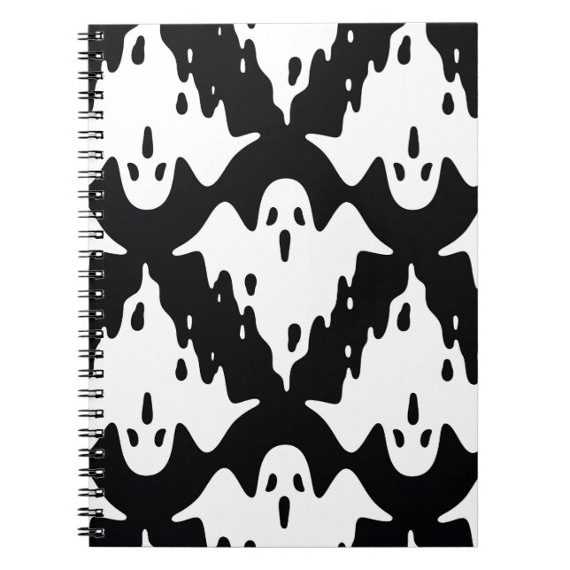 Halloween Ghost Spooky Seamless Pattern Notebook (Front)