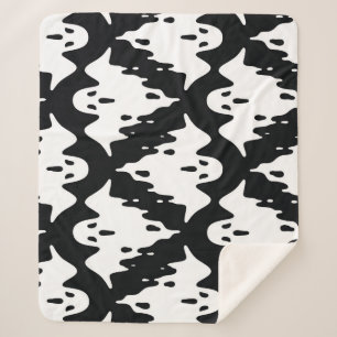 Halloween Ghost Spooky Seamless Pattern Sherpa Blanket