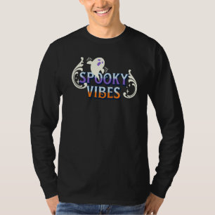 Halloween Ghost Spooky Vibes Typography Lettering  T-Shirt