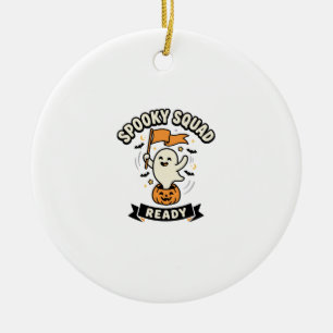 Halloween Ghost Squad Ceramic Ornament