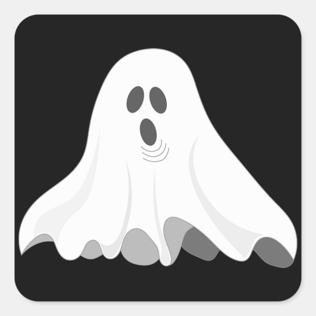 Halloween ghost square sticker (Front)