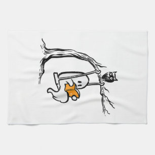 Halloween Ghost Swing Reading Kitchen Towel