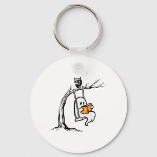Halloween Ghost Swing Reading Vintage Costume Wome Keychain