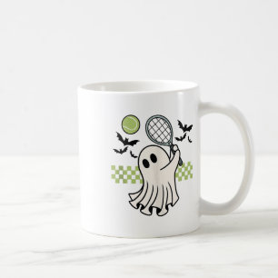 Halloween Ghost Tennis Player Retro Spooky Season  Coffee Mug
