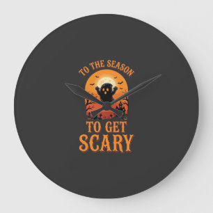 Halloween Ghost To The Season To Get Scary_1 Large Clock