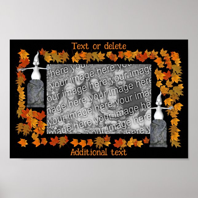 Halloween Ghost Tombstone Create Your Own Photo  Poster (Front)