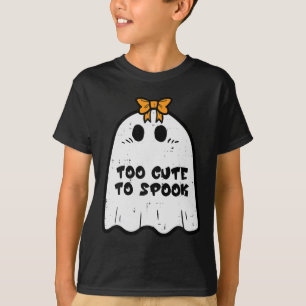 Halloween Ghost Too Cute To Spook Costume Girls Ki T-Shirt