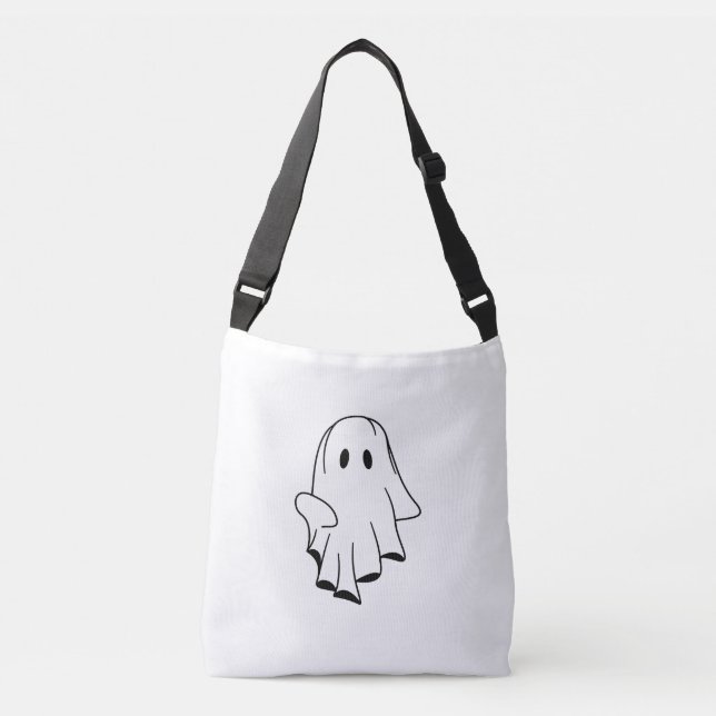 Halloween Ghost Tote Bag with Fixed Boo Design (Front)