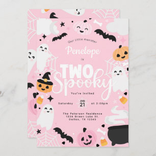 Halloween Ghost Two Spooky 2nd Birthday Party Invitation