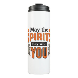 Halloween Ghost Typography Vintage Engraving Desig Thermal Tumbler