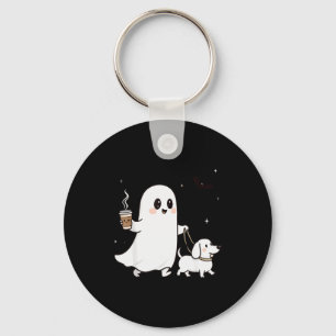 Halloween Ghost Walking Dog Soky Season Halloween  Keychain