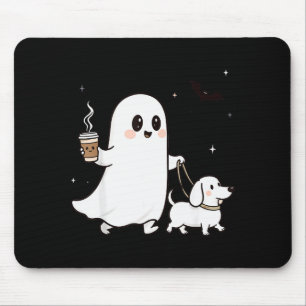 Halloween Ghost Walking Dog Soky Season Halloween  Mouse Pad