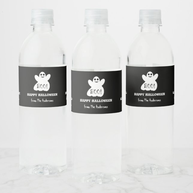 Halloween Ghost Water Bottle Label Set (Bottles)