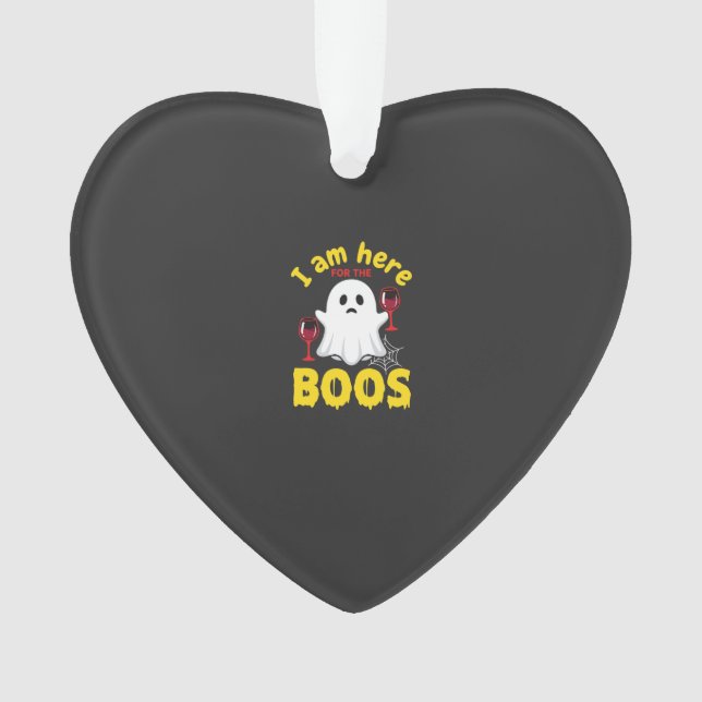Halloween Ghost Wine Boos Design Ornament (Front)