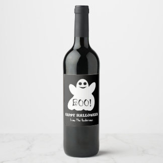Halloween Ghost Wine Bottle Label Set