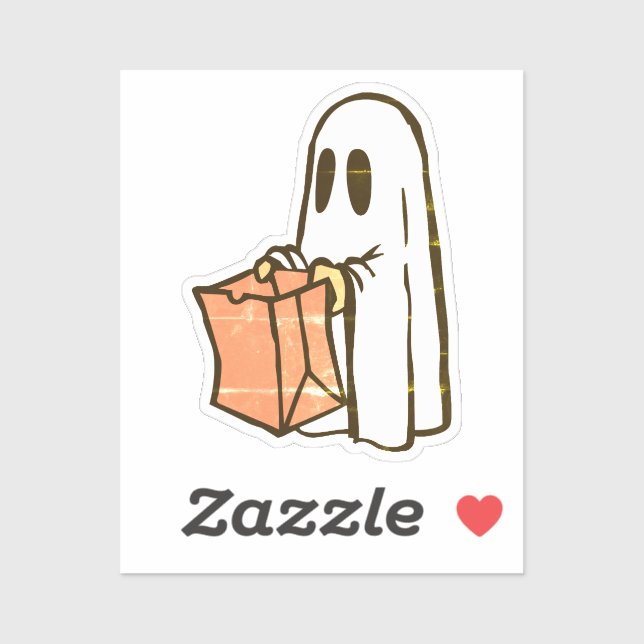 Halloween Ghost with Bag Trick or Treating  (Sheet)