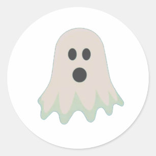 Halloween Ghost With Name Classic Round Sticker