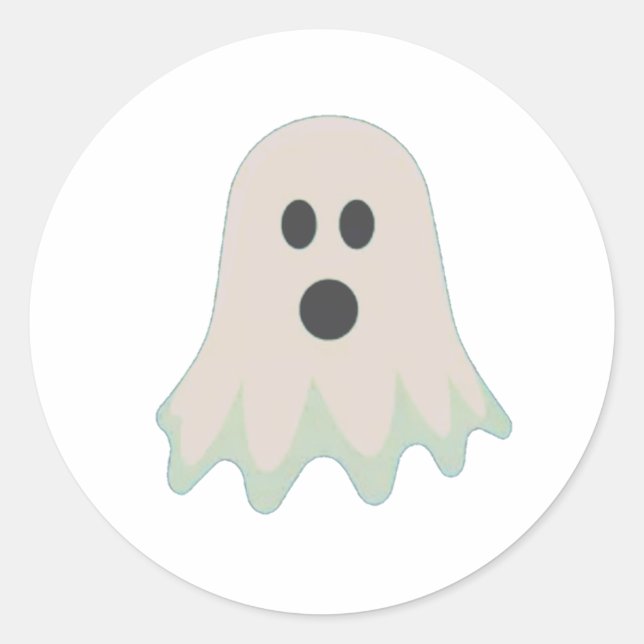 Halloween Ghost With Name  Classic Round Sticker (Front)