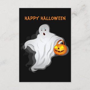 Halloween Ghost with pumpkin Card