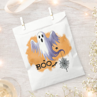 HALLOWEEN Ghost With Spider Web Favour Bag