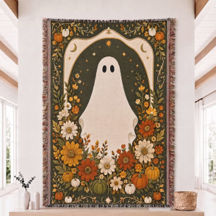 Halloween Ghost Woven Throw Blanket