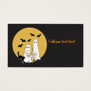 halloween ghosties on black,