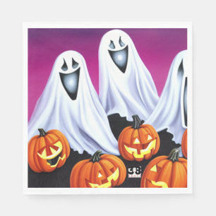 Halloween Ghosts and Pumpkins Napkin