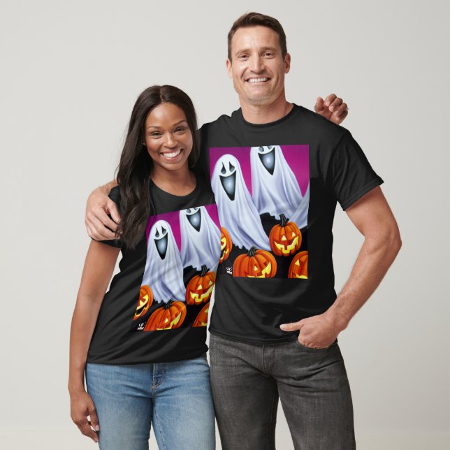 Halloween Ghosts and Pumpkins T-Shirt (Unisex)